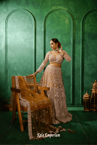 Lehenga with Stone and Thread work