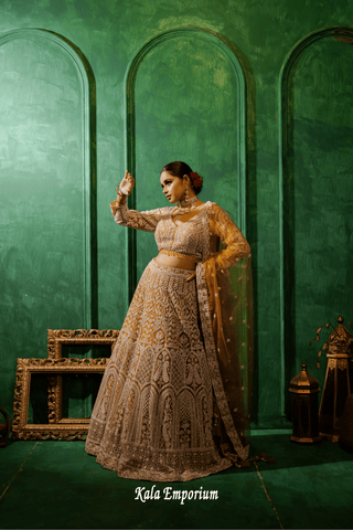 Lehenga with Stone and Thread work