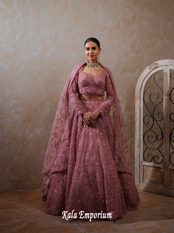 Lehenga Choli With Pearl Sequins And Thread Work