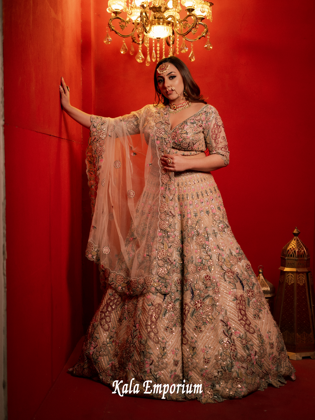 Lehenga With Thread work And Pearl Work