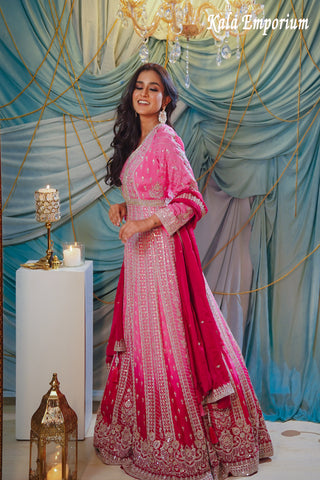 Anarkali Dress With Zari Work Sippi Work