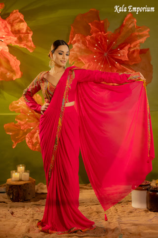 Readymade Saree With Hand Work