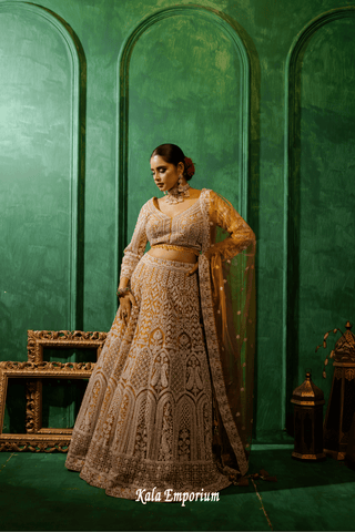 Lehenga with Stone and Thread work