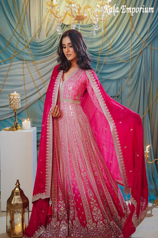 Anarkali Dress With Zari Work Sippi Work