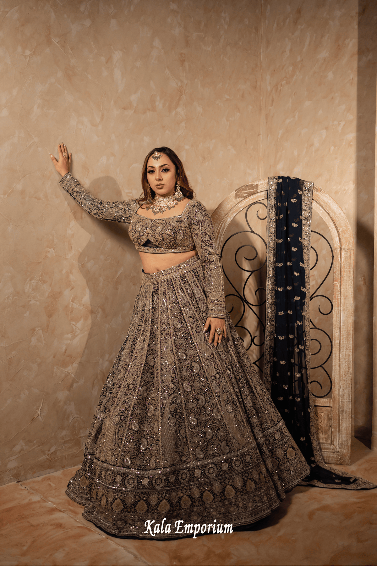 Lehenga With Sequins and Thread Work