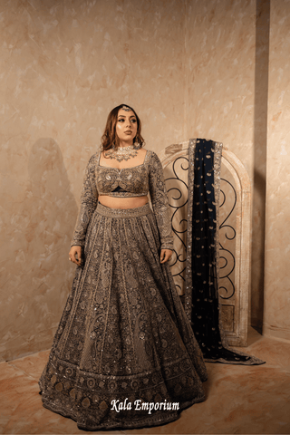 Lehenga With Sequins and Thread Work