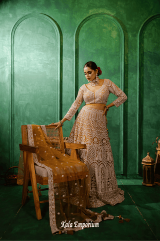 Lehenga with Stone and Thread work