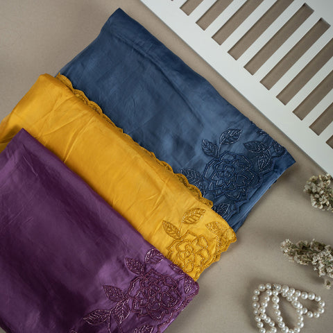 Silk Saree Adorned With Nalki Work Border