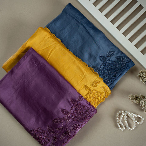 Silk Saree Adorned With Nalki Work Border