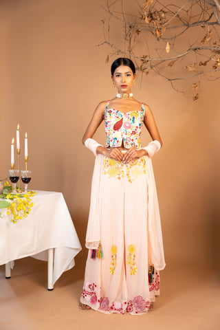 Indowestern Piece Adorned With Thread Work, Cut Dana Work & Sequins Work