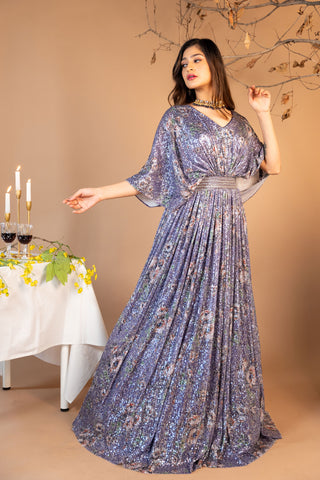 Shimmer Kaftan Style Cocktail Gown