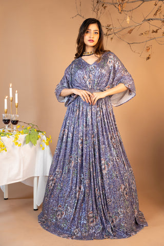 Shimmer Kaftan Style Cocktail Gown